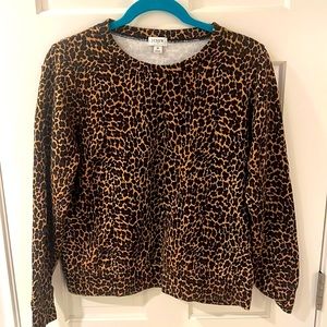 J. Crew Animal Print Light Weight Sweatshirt, Medium
